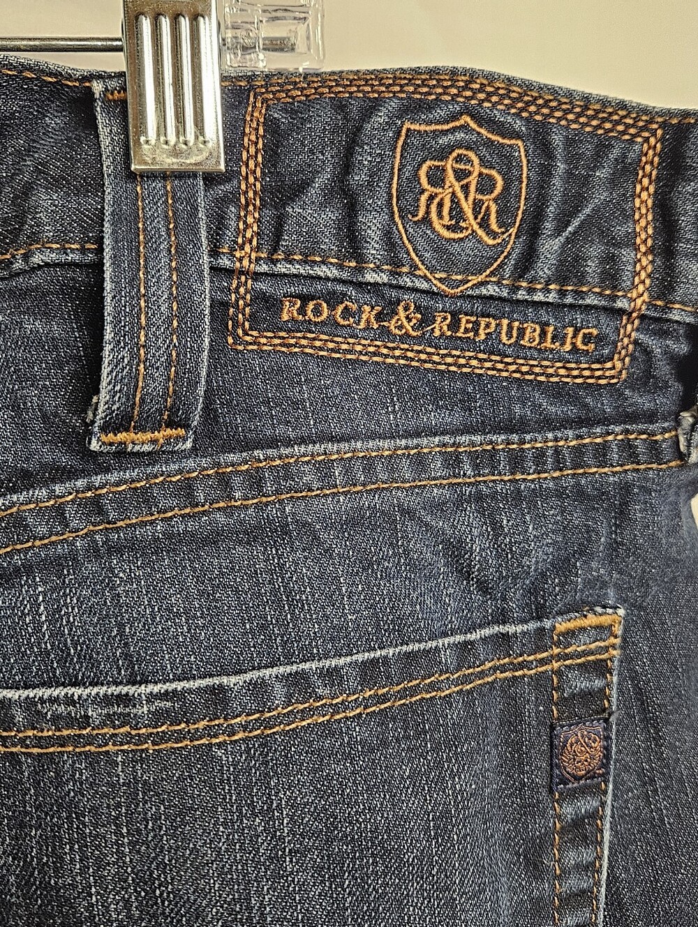Rock & Republic Rigid Jeans Men’s 38 x 30 Dark Wash Blue Denim - Picture 8 of 12